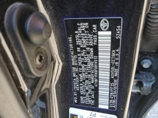 4T1BF1FK0FU914512 - 2015 TOYOTA CAMRY LE BLACK photo 12