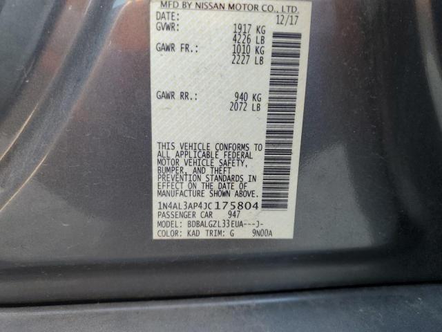 1N4AL3AP4JC175804 - 2018 NISSAN ALTIMA 2.5 灰色 照片 12