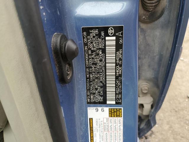 JTDKB20U497824623 - 2009 TOYOTA PRIUS BLUE photo 12