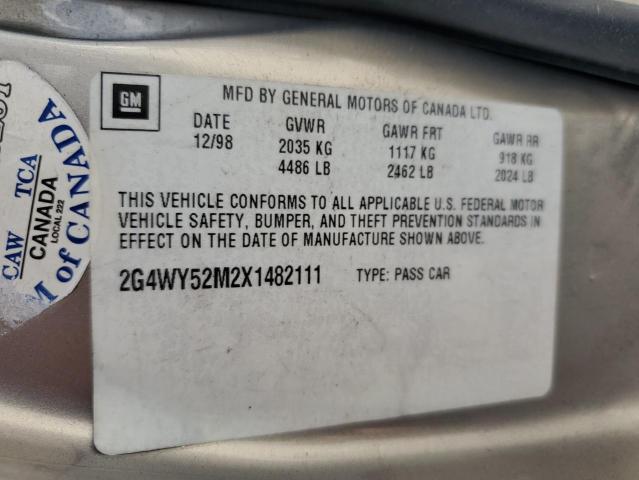 2G4WY52M2X1482111 - 1999 BUICK CENTURY LIMITED BEIGE photo 12