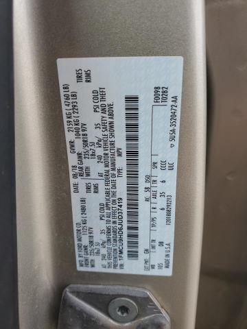 1FMCU9HD6JUD37419 - 2018 FORD ESCAPE SEL BEIGE photo 14