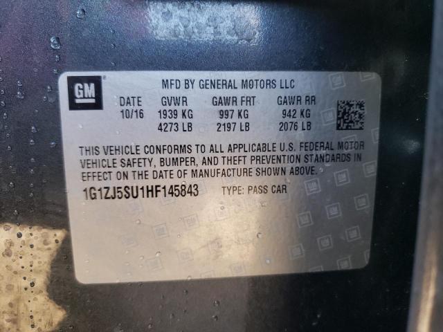 1G1ZJ5SU1HF145843 - 2017 CHEVROLET MALIBU HYBRID 石墨色 照片 12