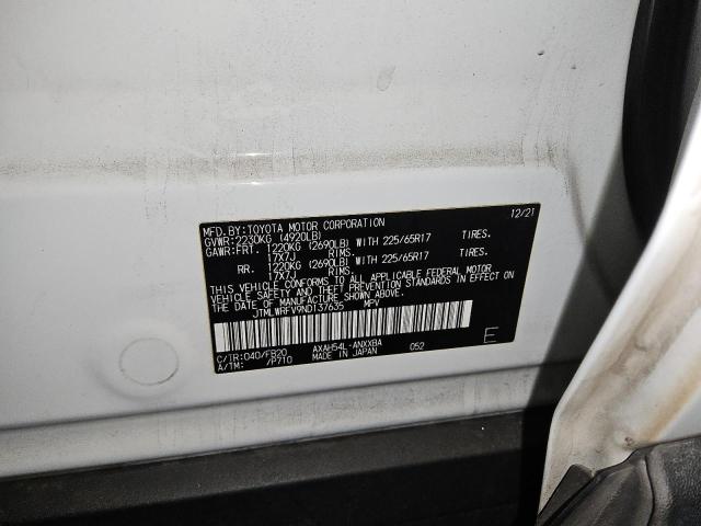 JTMLWRFV9ND137635 - 2022 TOYOTA RAV4 LE WHITE photo 14