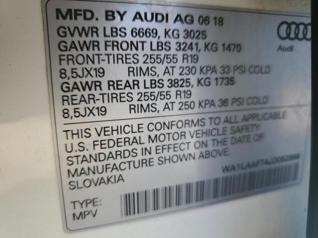 WA1LAAF74JD052966 - 2018 AUDI Q7 PREMIUM PLUS 白色 照片 14