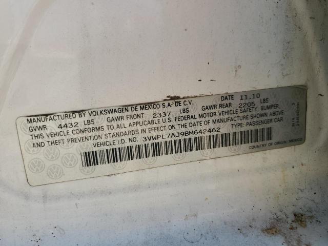 3VWPL7AJ9BM642462 - 2011 VOLKSWAGEN JETTA TDI თეთრი ფოტო 12