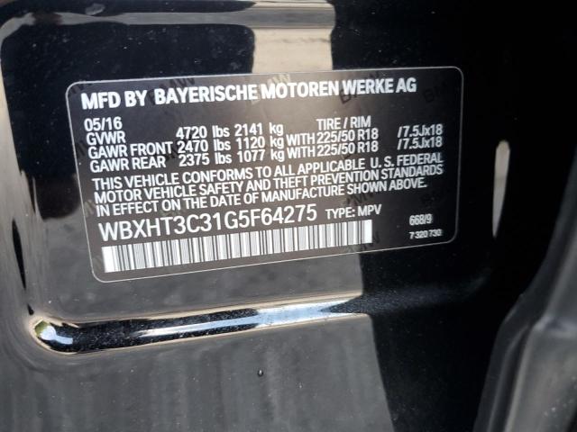 WBXHT3C31G5F64275 - 2016 BMW X1 XDRIVE28I BLACK photo 14
