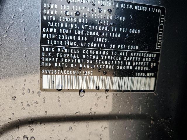 3VV2B7AXXKM052387 - 2019 VOLKSWAGEN TIGUAN SE Boz foto 12