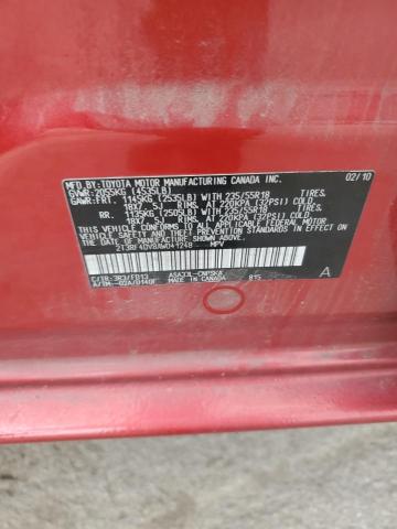 2T3RF4DV8AW041248 - 2010 TOYOTA RAV4 SPORT RED photo 14