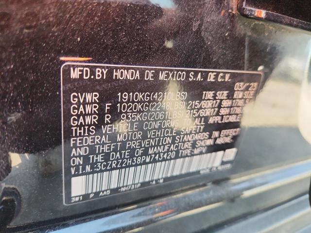3CZRZ2H38PM743420 - 2023 HONDA HR-V LX BLACK photo 14
