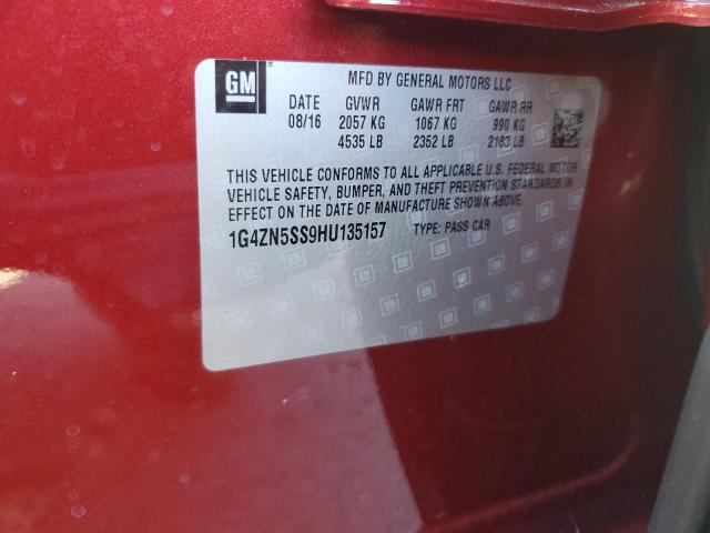 1G4ZN5SS9HU135157 - 2017 BUICK LACROSSE PREFERRED RED photo 13