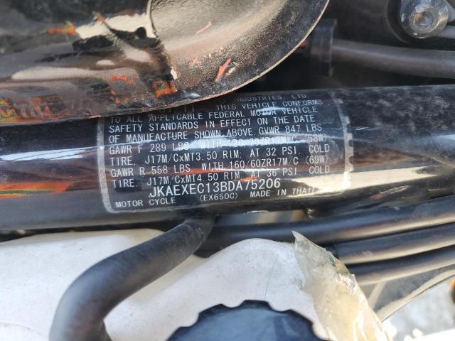 JKAEXEC13BDA75206 - 2011 KAWASAKI EX650 C 黑色 照片 9