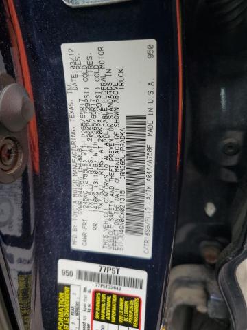 5TFJU4GN0CX021315 - 2012 TOYOTA TACOMA DOUBLE CAB PRERUNNER BLUE photo 12