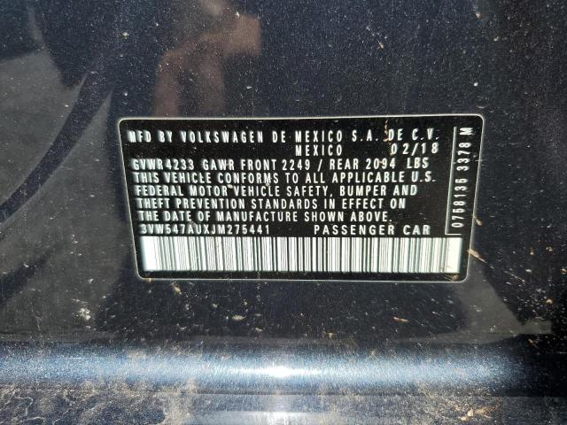 3VW547AUXJM275441 - 2018 VOLKSWAGEN GTI S BLUE photo 12
