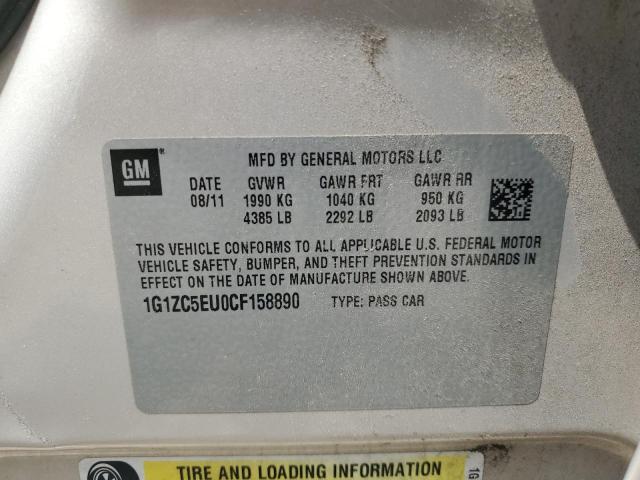 1G1ZC5EU0CF158890 - 2012 CHEVROLET MALIBU 1LT GOLD photo 12