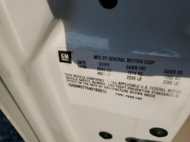 1G6DM577040182510 - 2004 CADILLAC CTS Սպիտակ լուսանկար 12