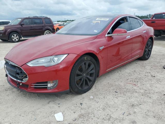 5YJSA1CG8DFP23039 - 2013 TESLA MODEL S RED photo 1