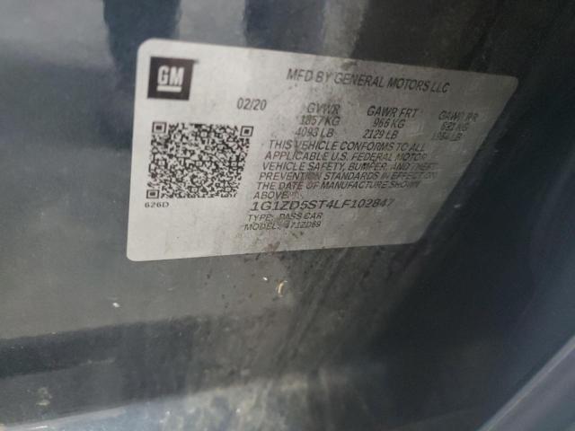 1G1ZD5ST4LF102847 - 2020 CHEVROLET MALIBU LT CHARCOAL photo 12