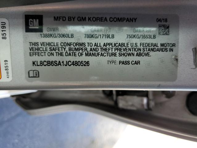 KL8CB6SA1JC480526 - 2018 CHEVROLET SPARK LS 银色 照片 12