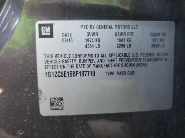 1G1ZC5E16BF187718 - 2011 CHEVROLET MALIBU 1LT GRAY photo 12