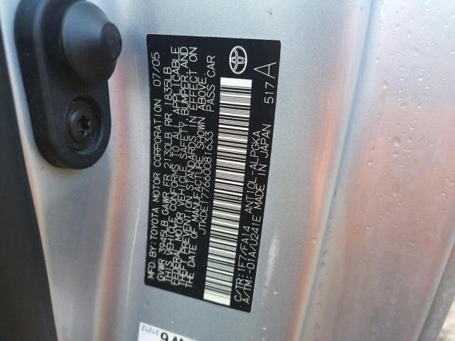 JTKDE177660081633 - 2006 TOYOTA SCION TC 银色 照片 13