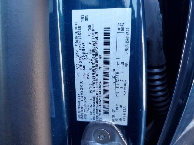 1FMCU9DZ1LUA73014 - 2020 FORD ESCAPE TITANIUM 蓝色 照片 14