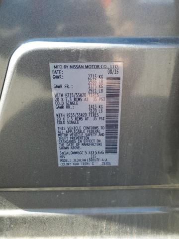 5N1AL0MM6GC530566 - 2016 INFINITI QX60 ნაცრისფერი ფოტო 13