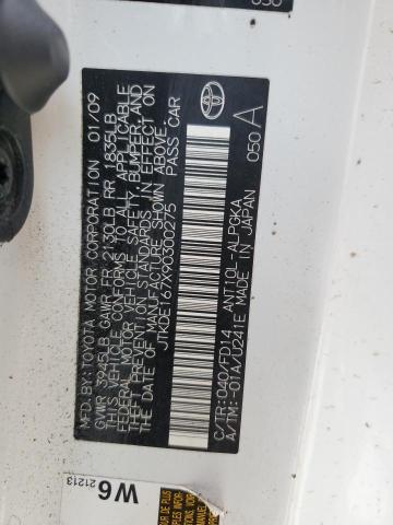 JTKDE167X90300275 - 2009 TOYOTA SCION TC 白色 照片 12