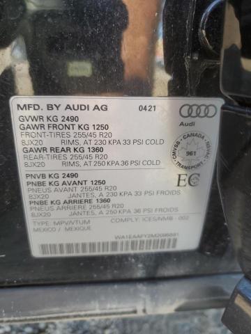 WA1EAAFY2M2095591 - 2021 AUDI Q5 PROGRESSIV BLACK photo 14