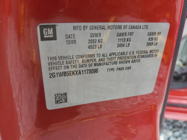 2G1WB5EKXA1173096 - 2010 CHEVROLET IMPALA LT RED photo 13