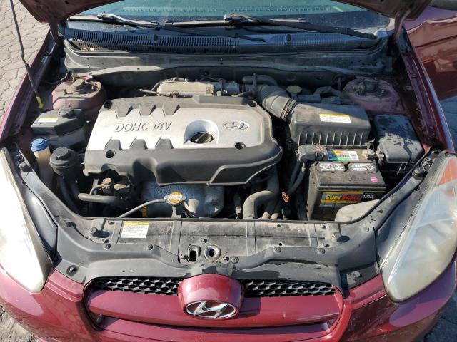 KMHCM36CX7U045837 - 2007 HYUNDAI ACCENT GS BURGUNDY photo 11
