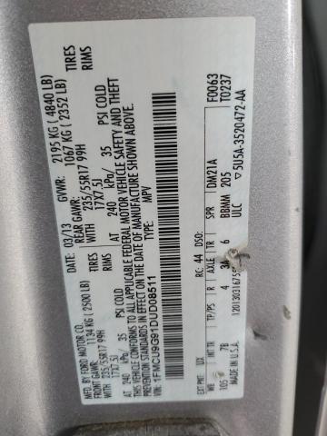 1FMCU9G91DUD08511 - 2013 FORD ESCAPE SE 银色 照片 13