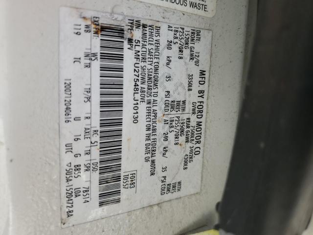 5LMFU27548LJ10130 - 2008 LINCOLN NAVIGATOR 白色 照片 12