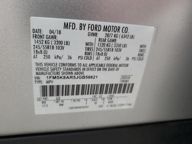 1FM5K8AR5JGB58821 - 2018 FORD EXPLORER POLICE INTERCEPTOR BLACK photo 13