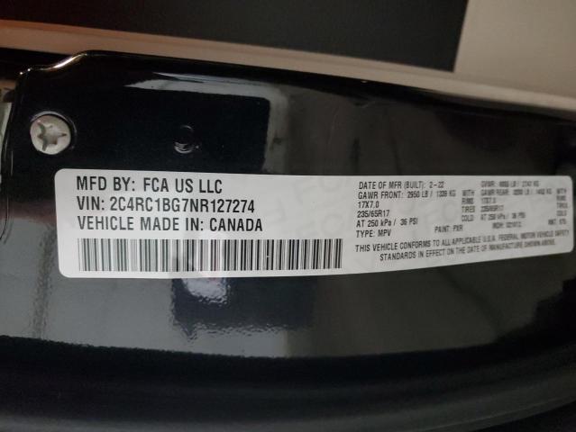 2C4RC1BG7NR127274 - 2022 CHRYSLER PACIFICA TOURING L 黑色 照片 13