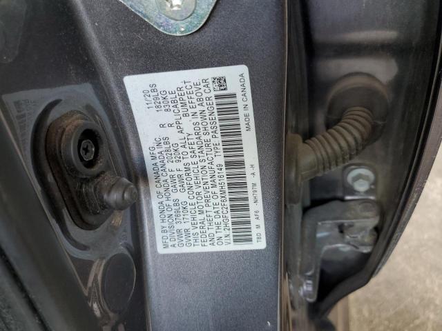 2HGFC2F6XMH516149 - 2021 HONDA CIVIC LX SILVER photo 12
