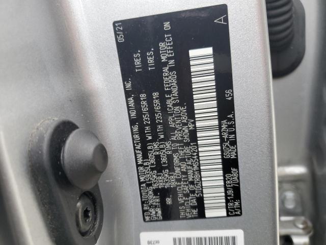 5TDGZRBH1MS544201 - 2021 TOYOTA HIGHLANDER XLE SILVER photo 13