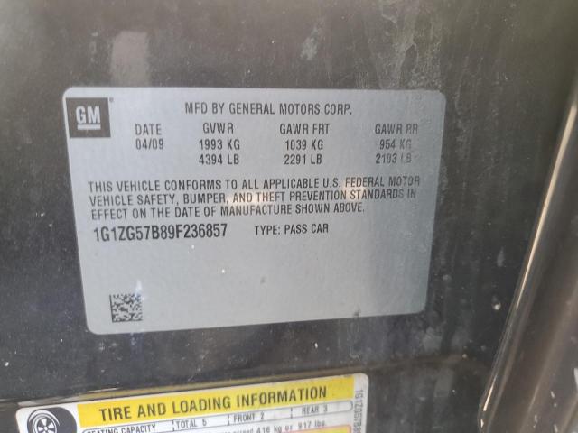 1G1ZG57B89F236857 - 2009 CHEVROLET MALIBU LS Boz foto 12