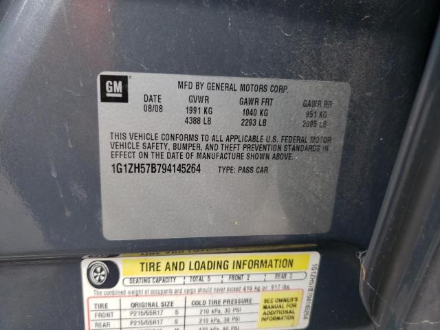 1G1ZH57B794145264 - 2009 CHEVROLET MALIBU 1LT GRAY photo 12