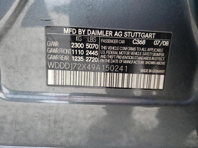 WDDDJ72X49A150241 - 2009 MERCEDES-BENZ CLS 550 GRAY photo 12