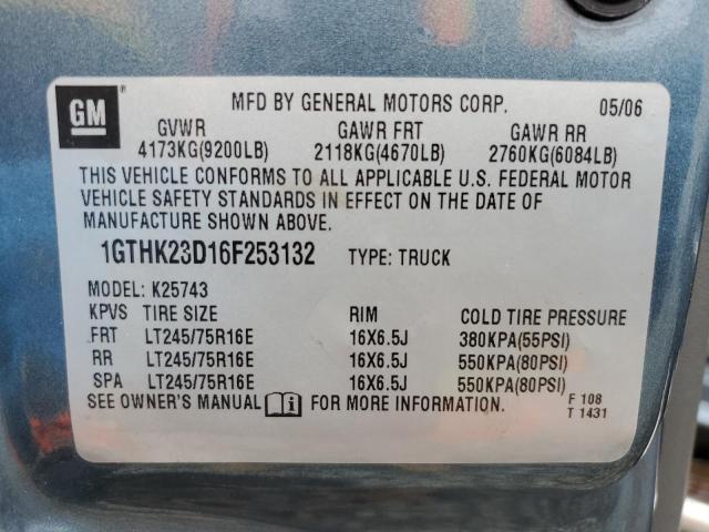 1GTHK23D16F253132 - 2006 GMC SIERRA K2500 HEAVY DUTY TEAL photo 14