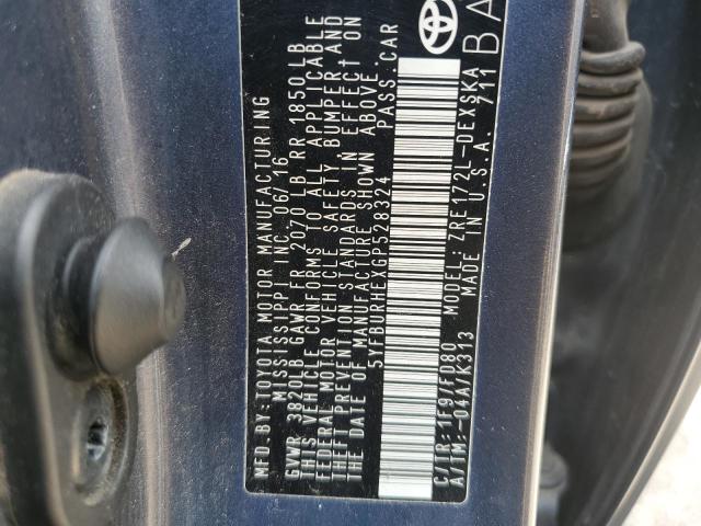 5YFBURHEXGP528324 - 2016 TOYOTA COROLLA L Mavi foto 12