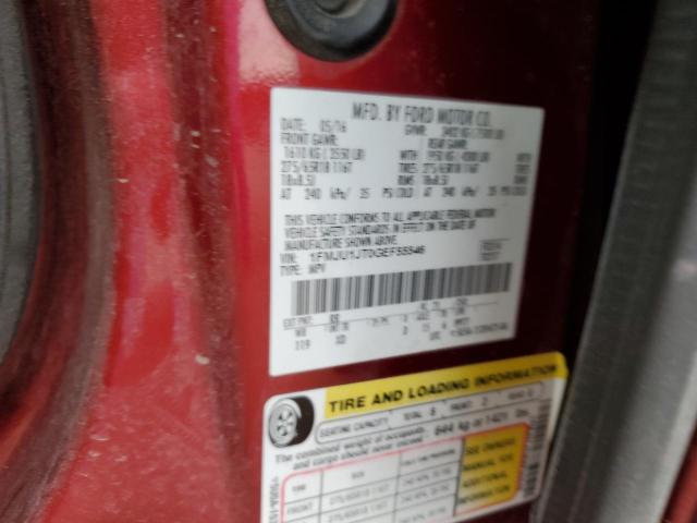 1FMJU1JT0GEF55546 - 2016 FORD EXPEDITION XLT 红色 照片 13