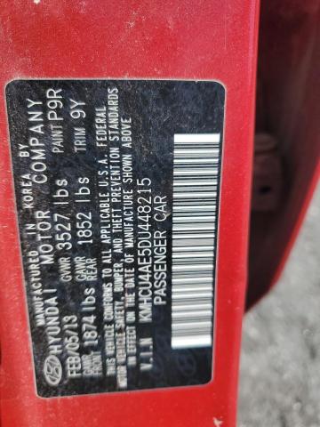 KMHCU4AE5DU448215 - 2013 HYUNDAI ACCENT GLS Қызыл фото 12