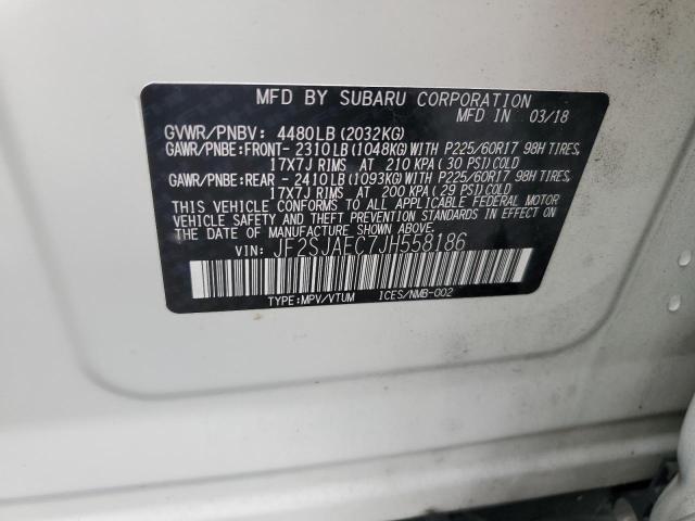 JF2SJAEC7JH558186 - 2018 SUBARU FORESTER 2.5I PREMIUM Ağ foto 13