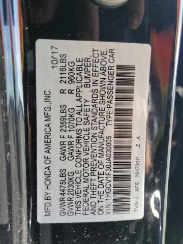 1HGCV1F30JA030005 - 2018 HONDA ACCORD SPORT Noir photo 13