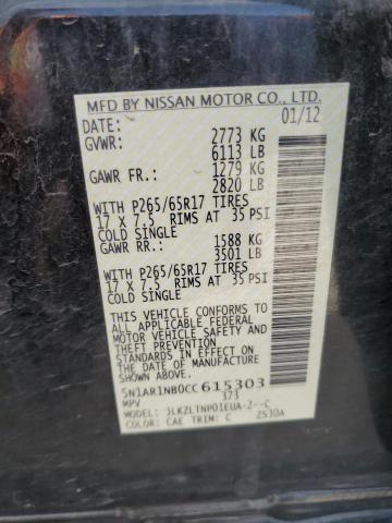 5N1AR1NB0CC615303 - 2012 NISSAN PATHFINDER S Qara foto 13