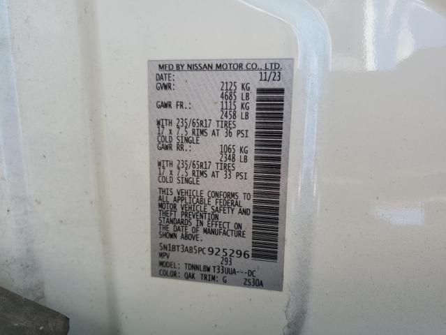 5N1BT3AB5PC925296 - 2023 NISSAN ROGUE S WHITE photo 14