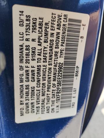 19XFB2F58EE229902 - 2014 HONDA CIVIC LX Mavi foto 12