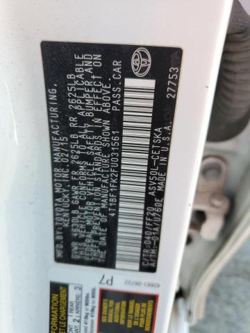 4T1BF1FK2FU031561 - 2015 TOYOTA CAMRY LE WHITE photo 12