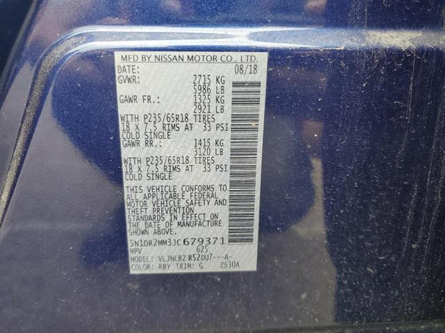 5N1DR2MM3JC679371 - 2018 NISS PATHFINDER S Mavi foto 13